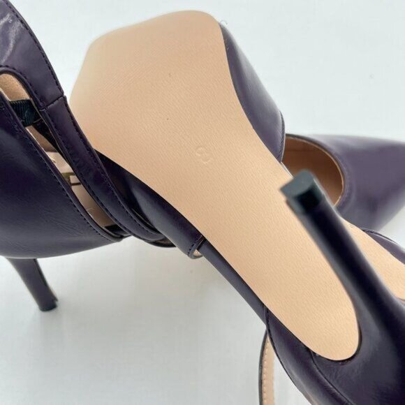 FYS Dark Purple Sexy Cross Strap Stiletto High Heel Ankle Strap Pumps Pointed To - Picture 5 of 8
